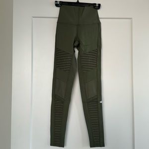 Alo Yoga High Waist Moto Leggings Olive Green XXS